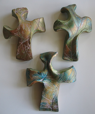 3 EARTHY HAND HELD CROSSES 1-3