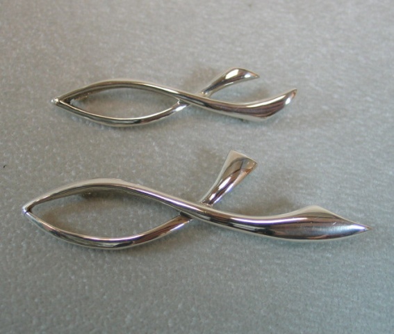 sterling silver ichthus Christian fish symbol jewelry designs by Nancy Denmark