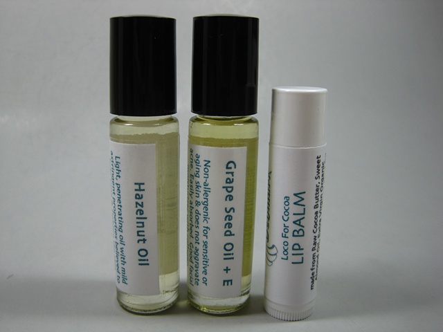 2 moisturizing oils and lip balm