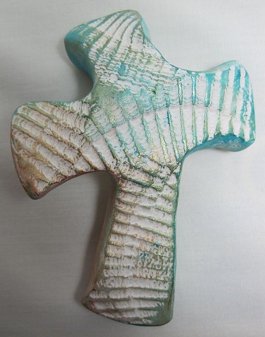 SEASHELL IMPRESSED HAND CROSS