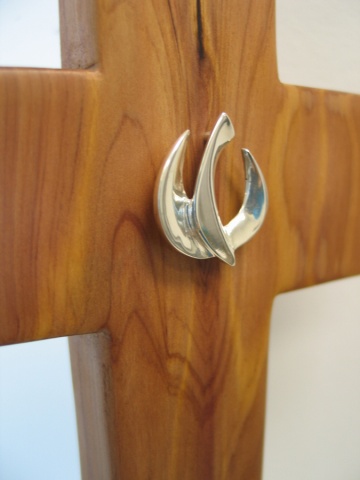 cedar cross silver descending dove written reflection Mel Ahlborn, Margaret Bailey, Nancy Denmark