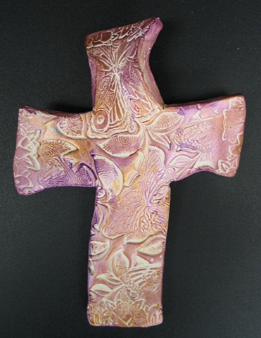 PURPLE & GOLD HAND CROSS