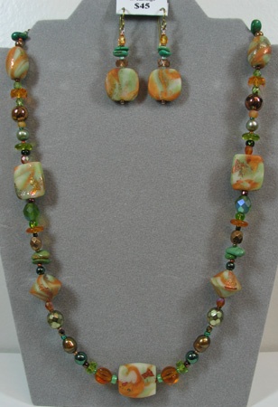 GREEN & GOLD SPICE BEADS (SOLD)