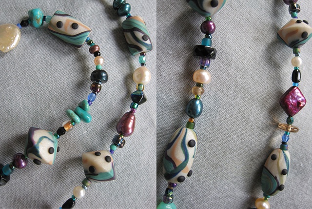handmade polymer clay bead close ups