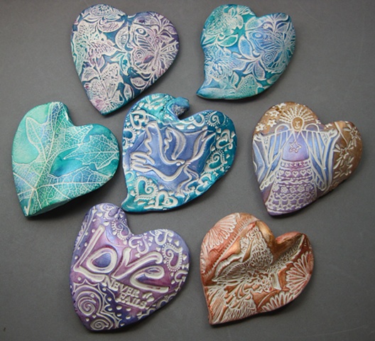 7 TEXTURED HAND HEARTS MADE TO ORDER