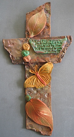 MATTHEW 7:7 BUTTERFLY W/ LEAVES