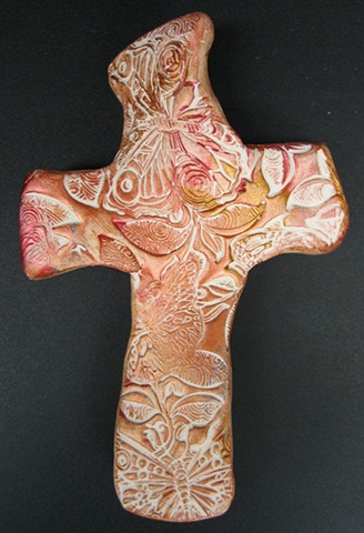 RED & GOLD HAND CROSS
