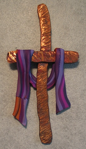 purple draped cross