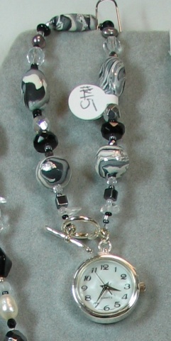 polymer clay beaded watch bracelet