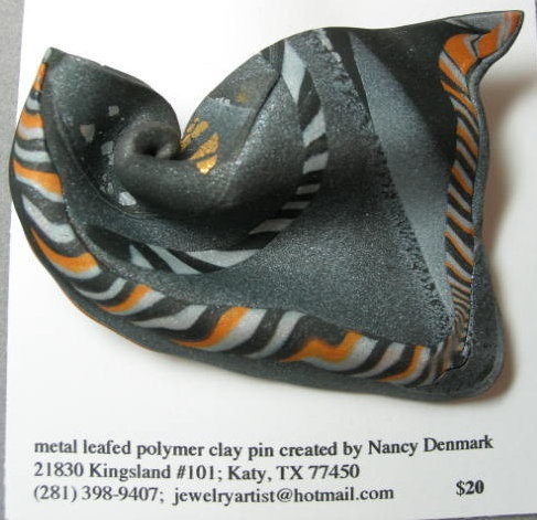 CHARCOAL, SILVER  & GOLD PIN