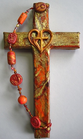 HEART ABLAZE ORANGE & GOLD
COLLAGE CROSS