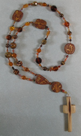 BROWN AND GOLD PRAYER BEADS (SOLD)