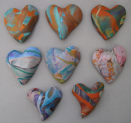 8 PAINTERLY HAND HEARTS MADE TO ORDER