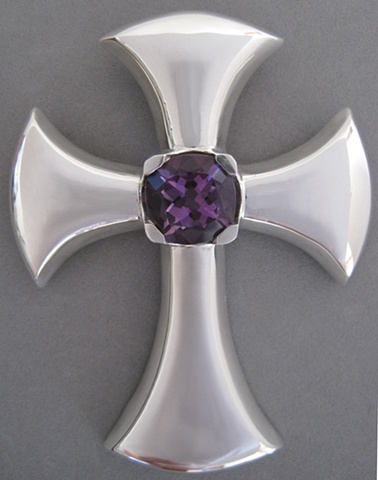 large pectoral cross with amethyst