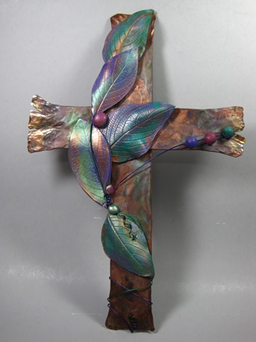 copper wall cross