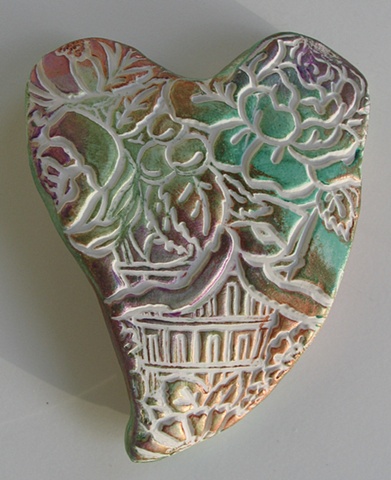 HAND HEART WITH FLORAL IMPRESSIONS