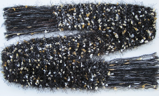 neutral colors hand knit scarf