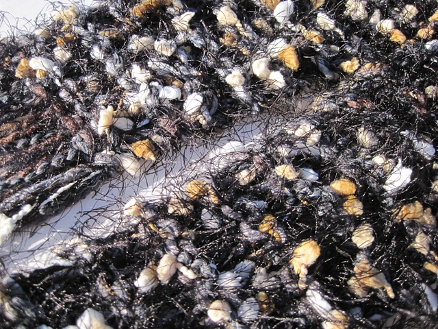 BLACK BROWN GRAY NUBBY TEXTURE CLOSE UP