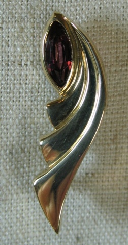 14K RHODOLITE GARNET MARQUISE PIN