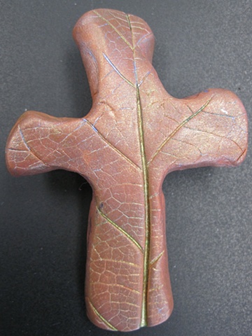 polymer clay hand cross