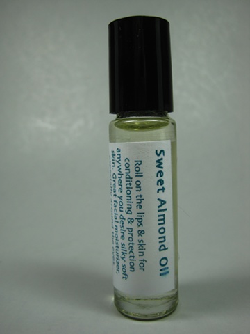 sweet almond oil moisturizer in roller bottle