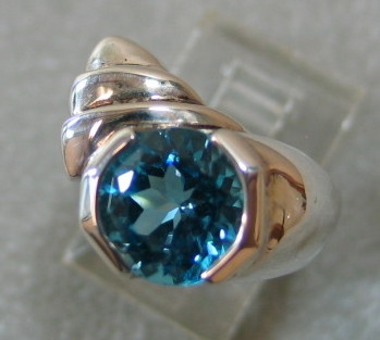 STERLING W/ BLUE TOPAZ RING VIEW 2