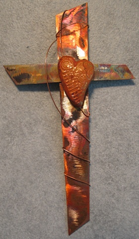 COPPER WITH SINGLE CLAY HEART 
