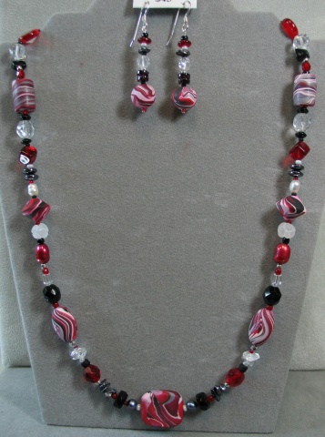 polymer clay beaded necklace