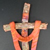 SHROUDED CROSS  
gold & coral