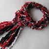 4_RED, BLACK, WHITE BRAIDED BOA SCARF