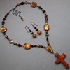 BEADED NECKLACE WITH CEDAR CROSS
