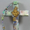 LILY QUATREFOIL
ON PASTEL COLLAGE CROSS