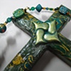 HEARTS ENTWINED IN CHRIST
GREEN COLLAGE CROSS
CLOSE UP