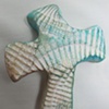 SEASHELL IMPRESSED HAND CROSS
