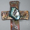 PAUA SHELL BUTTERFLY CROSS