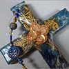 BLUE & GOLD COLLAGE CROSS 
WITH DOGWOOD QUATREFOIL