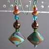 GOLD BLUE & TURQUOISE
POLYMER CLAY BEADED EARRINGS