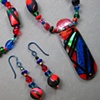 RED FIREWORKS NECKLACE SET 
2 CLOSE UP VIEWS