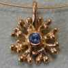 14K FREEFORM PENDANT W/ CEYLON SAPPHIRE