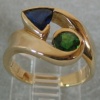 SAPPHIRE & CHROME TOURMALINE IN 14K RING VIEW 2