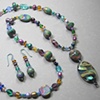 DOUBLE LAMPWORK GLASS BEAD 
PENDANT NECKLACE SET