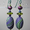 PURPLE & GREEN 
POLYMER CLAY BEADED EARRINGS