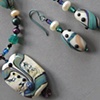 "MOSSY UNDERWATER DIVE"
BEADS W/ LAMPWORK PENDANT