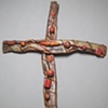 LARGE COPPER BEADED WALL CROSS