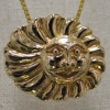 14K GOLD SUN FACE PENDANT