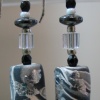 BLACK, WHITE & SILVER POLYMER CLAY EARRINGS
