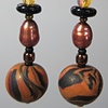 BLACK, GOLD, COPPER 
POLYMER CLAY BEADED EARRINGS 