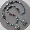 "MOSSY UNDERWATER DIVE"
BEADS W/ LAMPWORK PENDANT