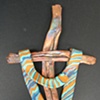 SHROUDED CROSS  gold & turquoise