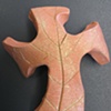 CURVY LEAF IMPRESSED HAND CROSS